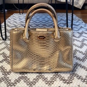 Gold Snakeskin Sutton Michael Kors Handbag